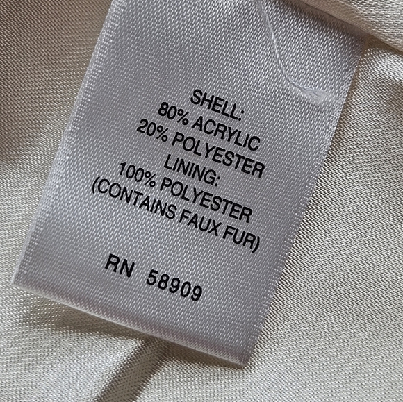 Edgehill Collection Faux Fur Vest Size Girl's 4/5 Cream Color - Picture 4 of 8